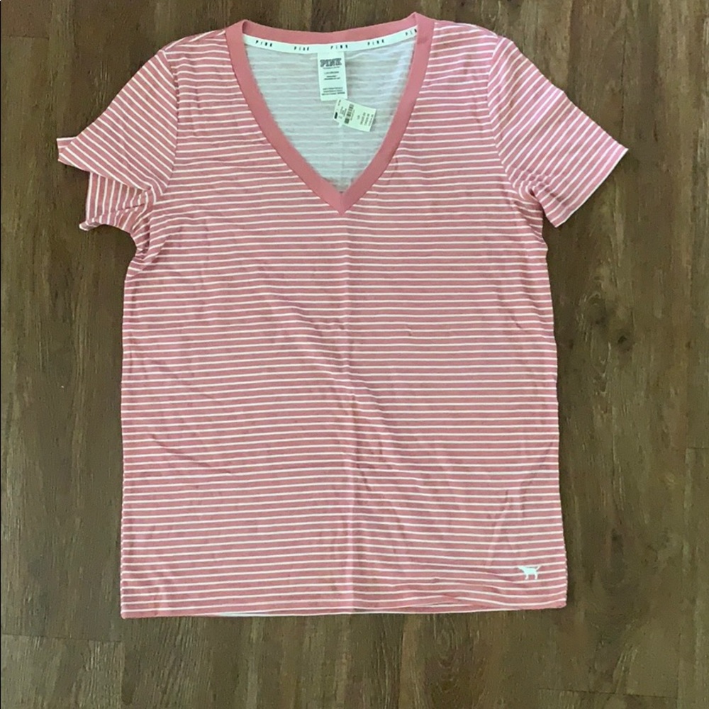 Pink/white stripe tee from Pink